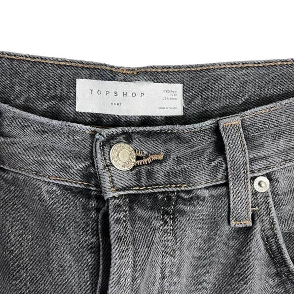 TopShop Gray Kort Jeans Buttonfly W32 Straight Leg Denim Pockets Casual Pants - Picture 8 of 8